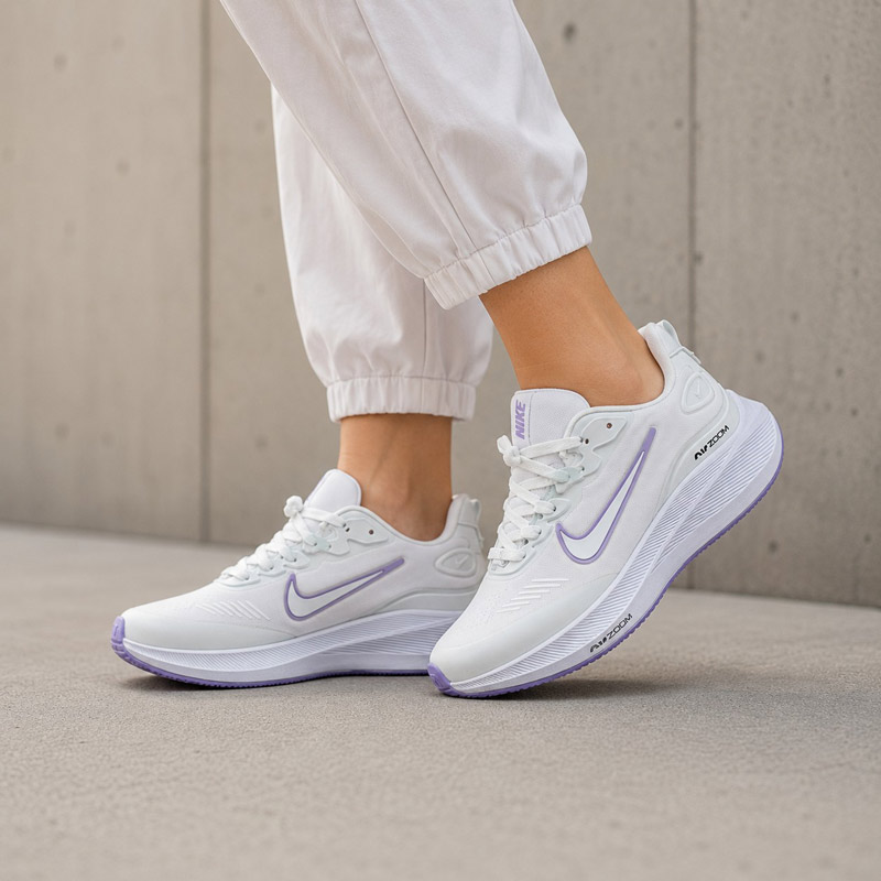 کفش و کتانی اسپرت زنانه مدل نایک زوم NIKE_ZOOM رنگ سفید یاسی کد 41888