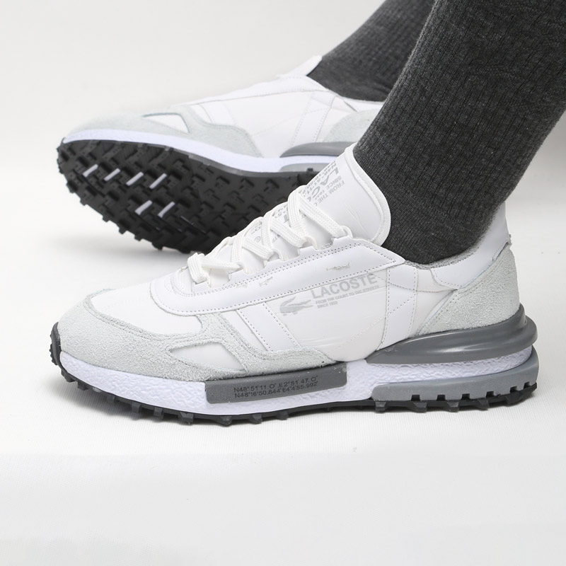 کفش و کتانی مردانه چرم طبیعی مدل لاگوست LACOSTE رنگ سفید کد 43331