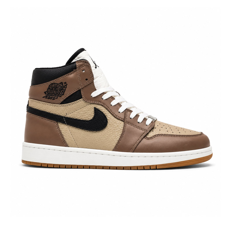کفش و کتانی مردانه و زنانه ساقدار مدل NIKE JORDAN 1 رنگ کرم مشکی کد 2120