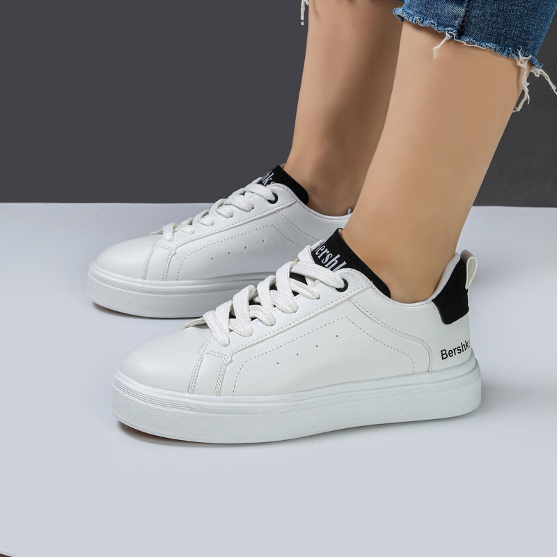 کفش و کتانی ونس راحتی زنانه و دخترانه مدل برشکا bershka رنگ سفید مشکی کد M1456